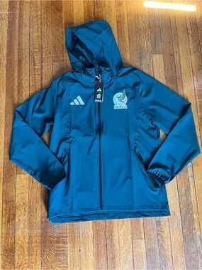 Adidas Mexico National Team Soccer Hooded Jacket Green L Officially Licensed